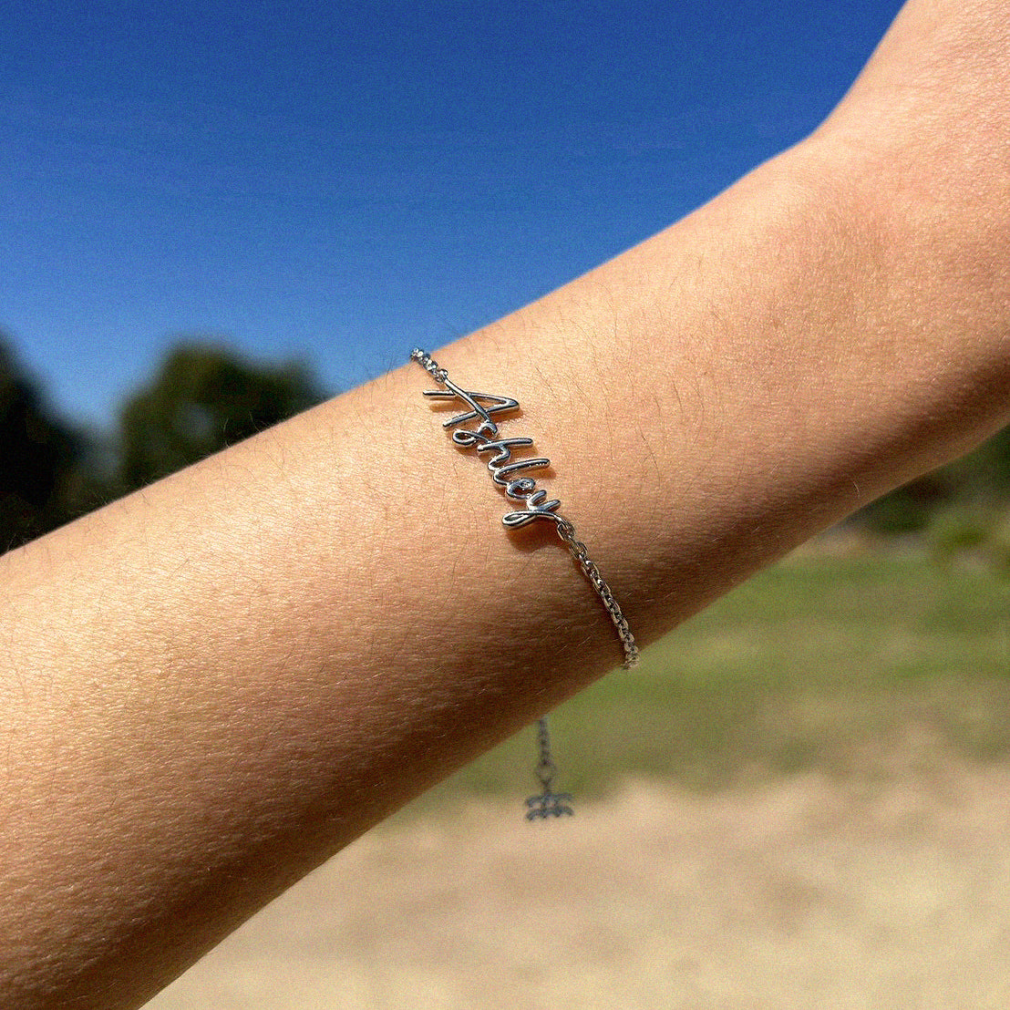 Own Your Name Bracelet – Zodiac Silver with Small Chain