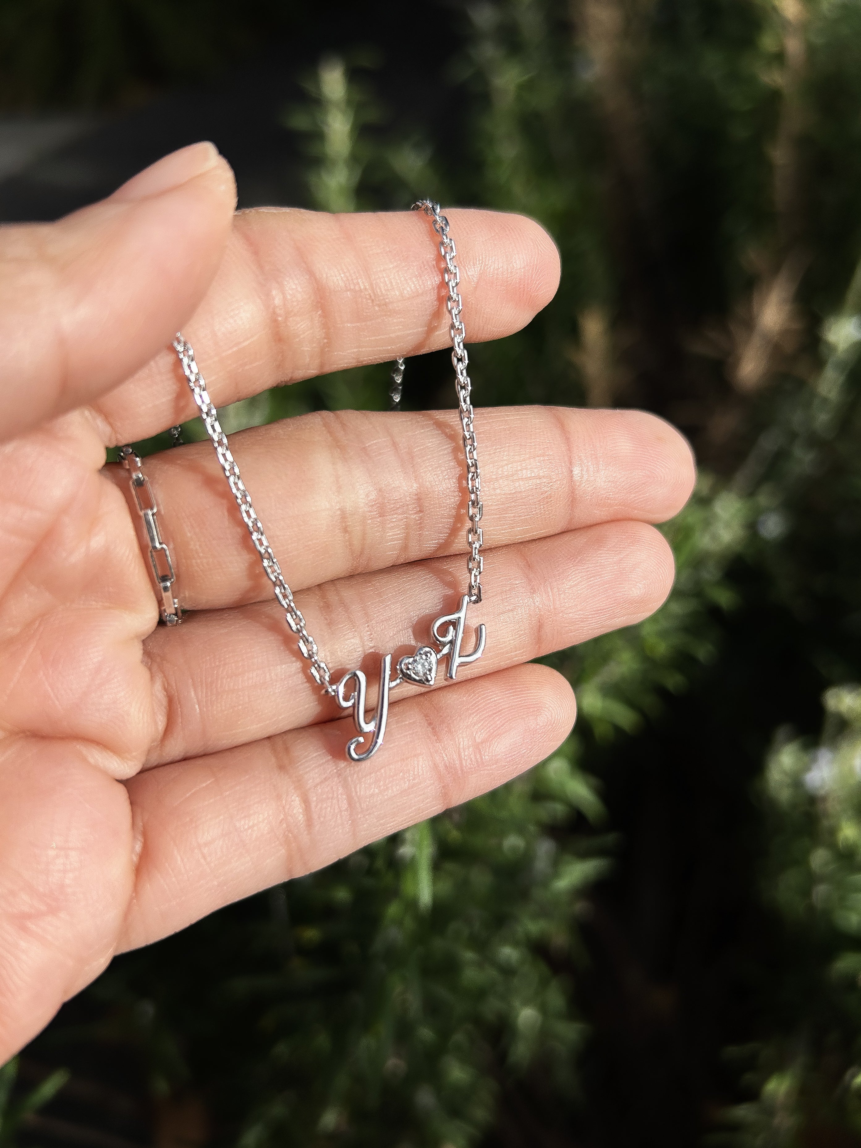 Sparkling Letters with Diamond 0.05-0.15 ct