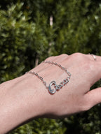 Own Your Name Bracelet – Zodiac Silver with Hammered Chain