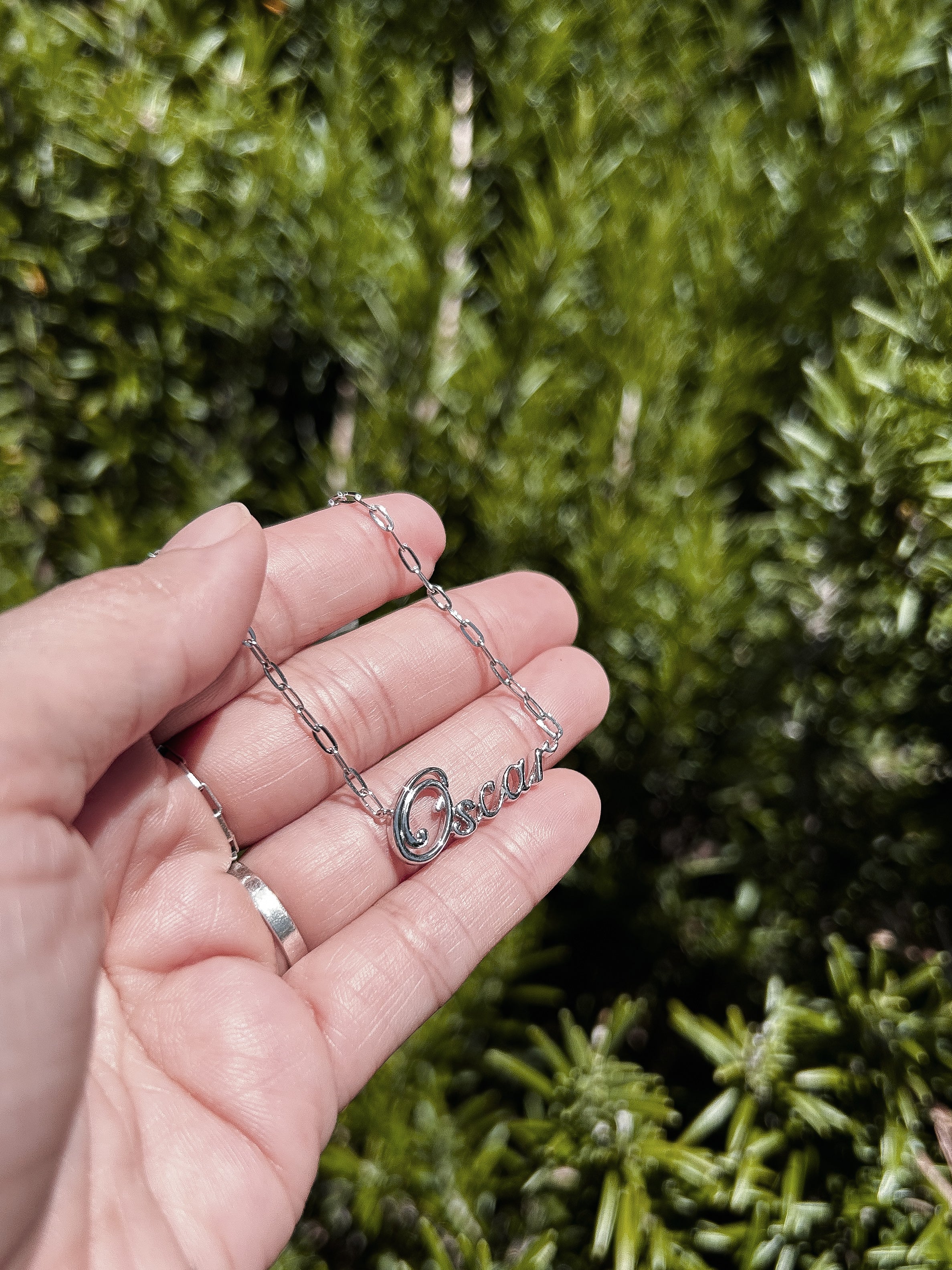Own Your Name Bracelet – Zodiac Silver with Hammered Chain