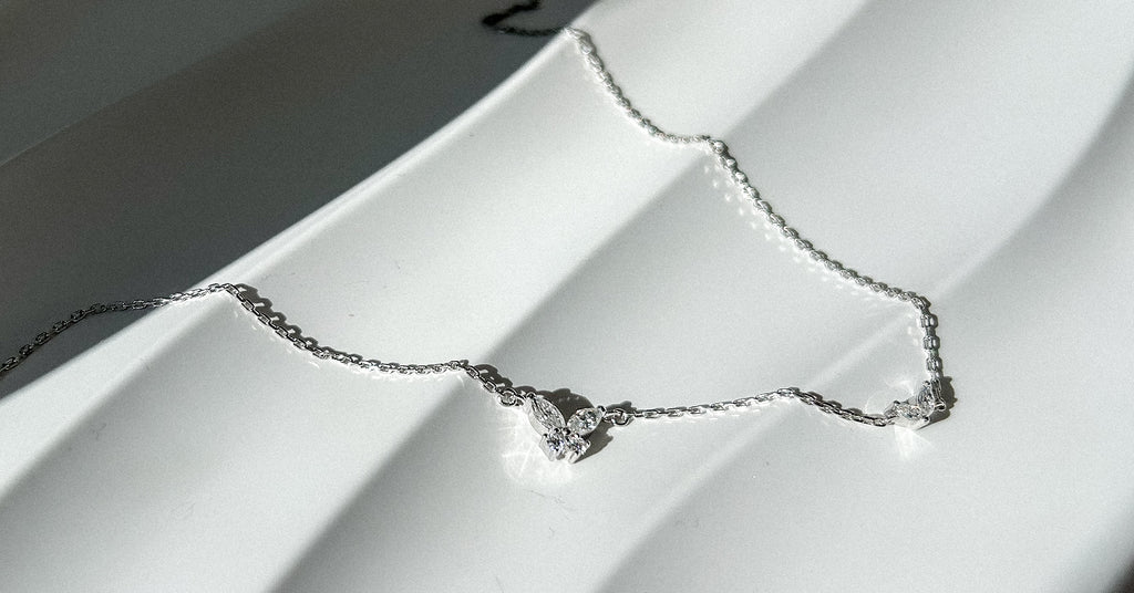 Butterfly Bloom Necklace with Diamond