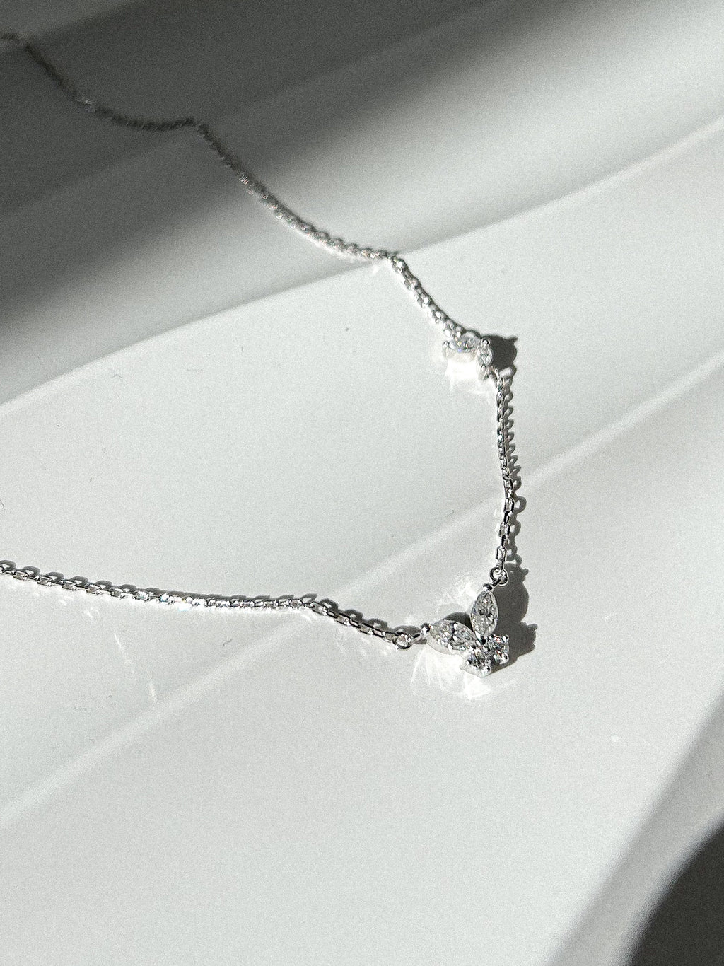 Butterfly Bloom Necklace with Diamond