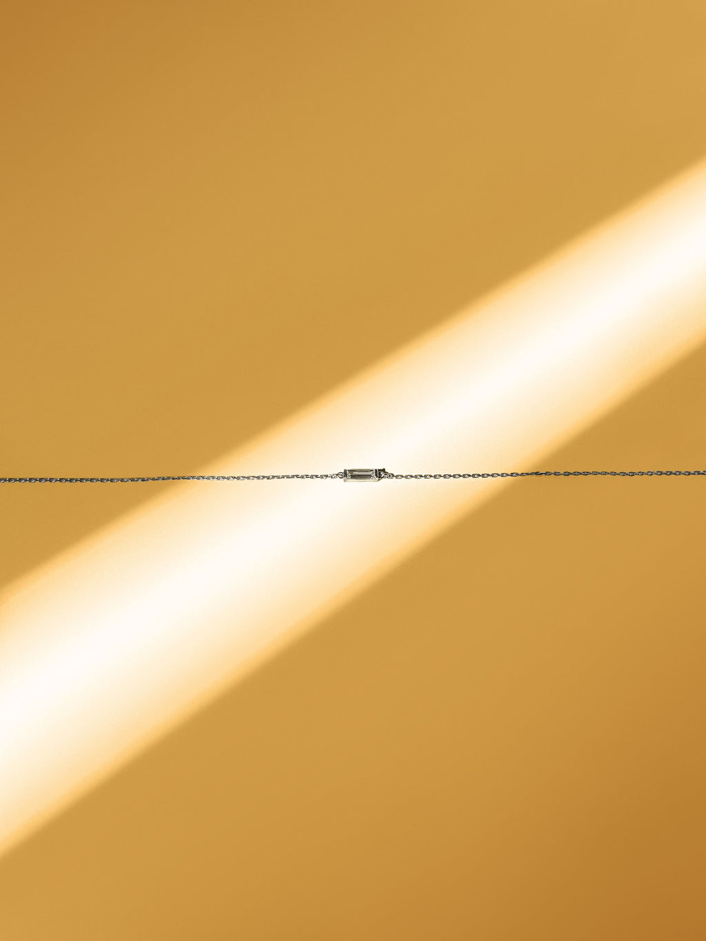 One Line Baguette Diamond Necklace