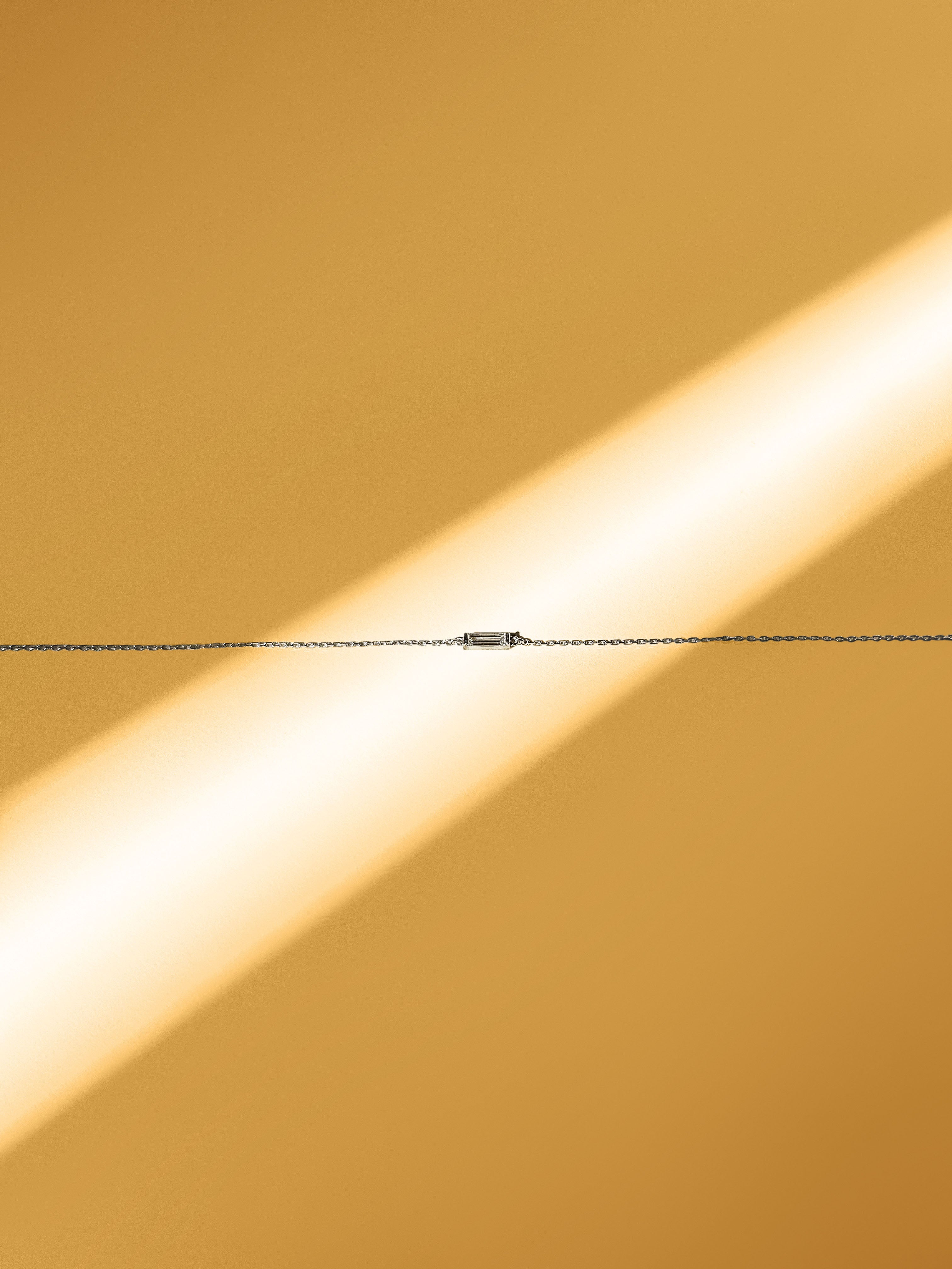 One Line Baguette Diamond Necklace