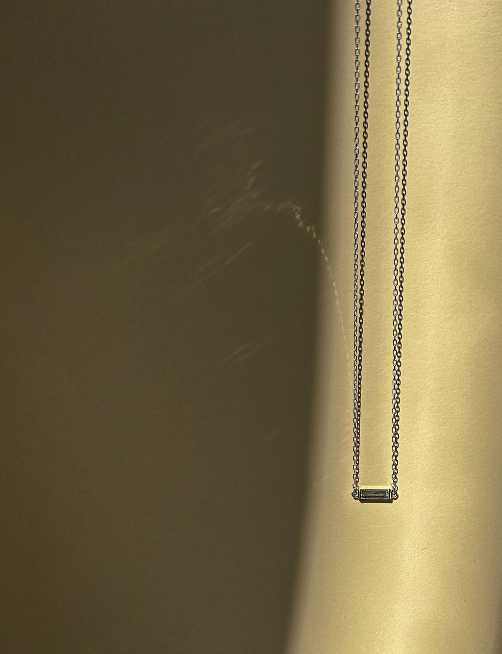 One Line Baguette Diamond Necklace