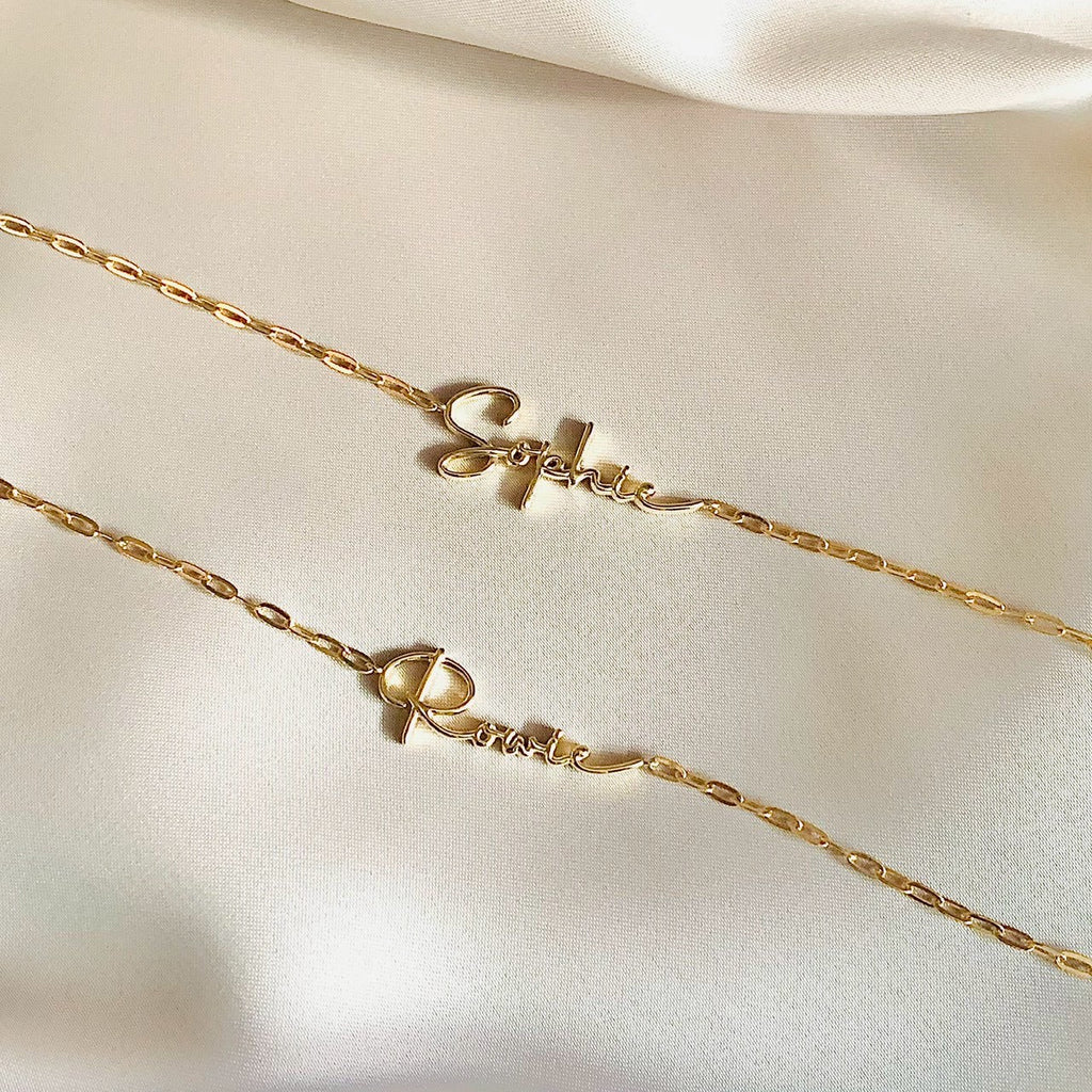 Own Your Name Bracelet – Zodiac Silver with Hammered Chain