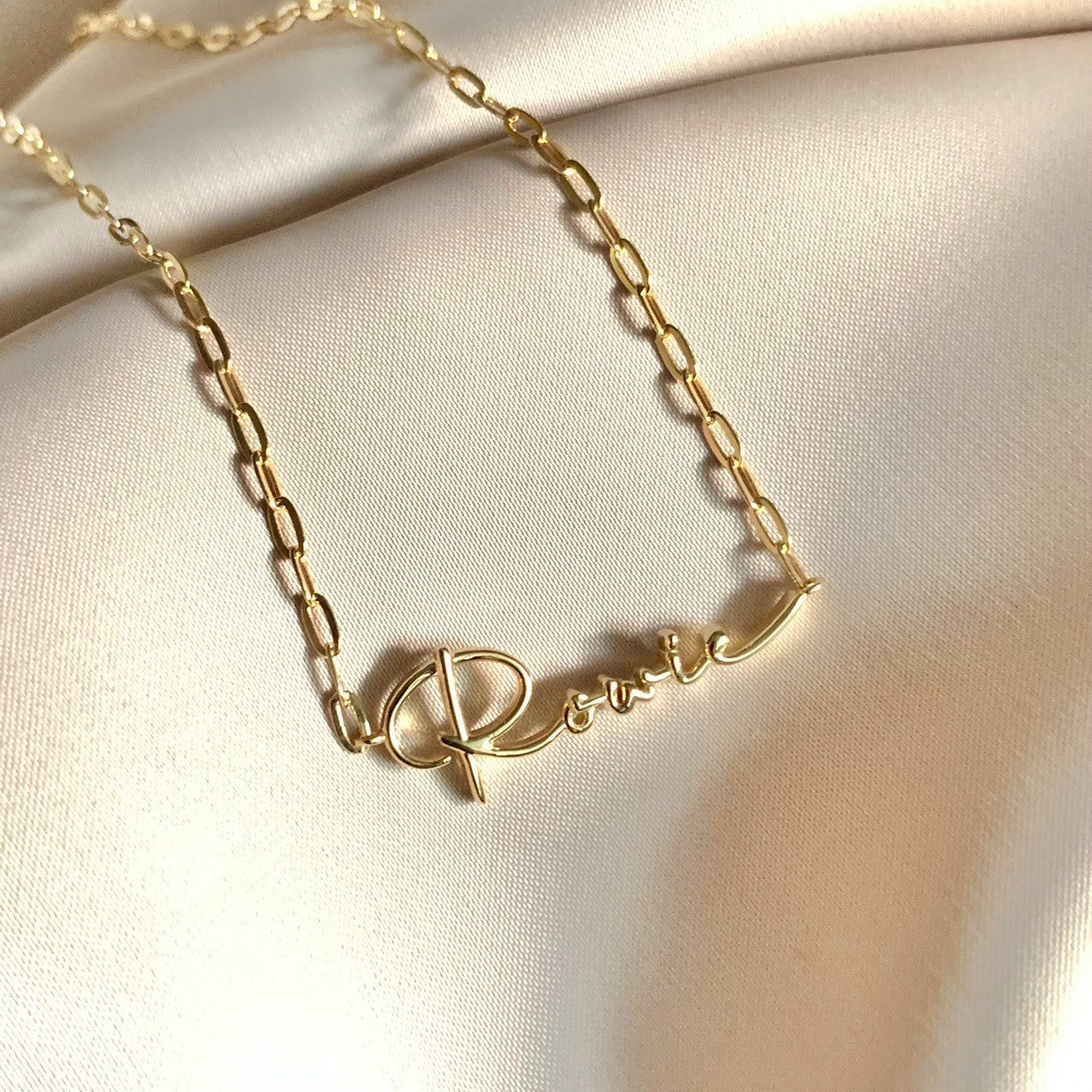 Own Your Name Necklace – Zodiac Silver with Hammered Chain