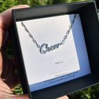 Own Your Name Necklace – Zodiac Silver with Hammered Chain