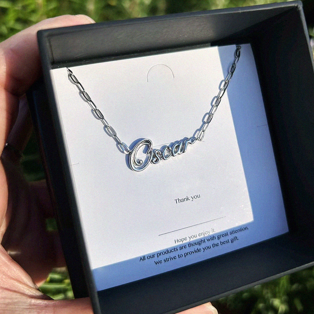 Own Your Name Necklace – Zodiac Silver with Hammered Chain