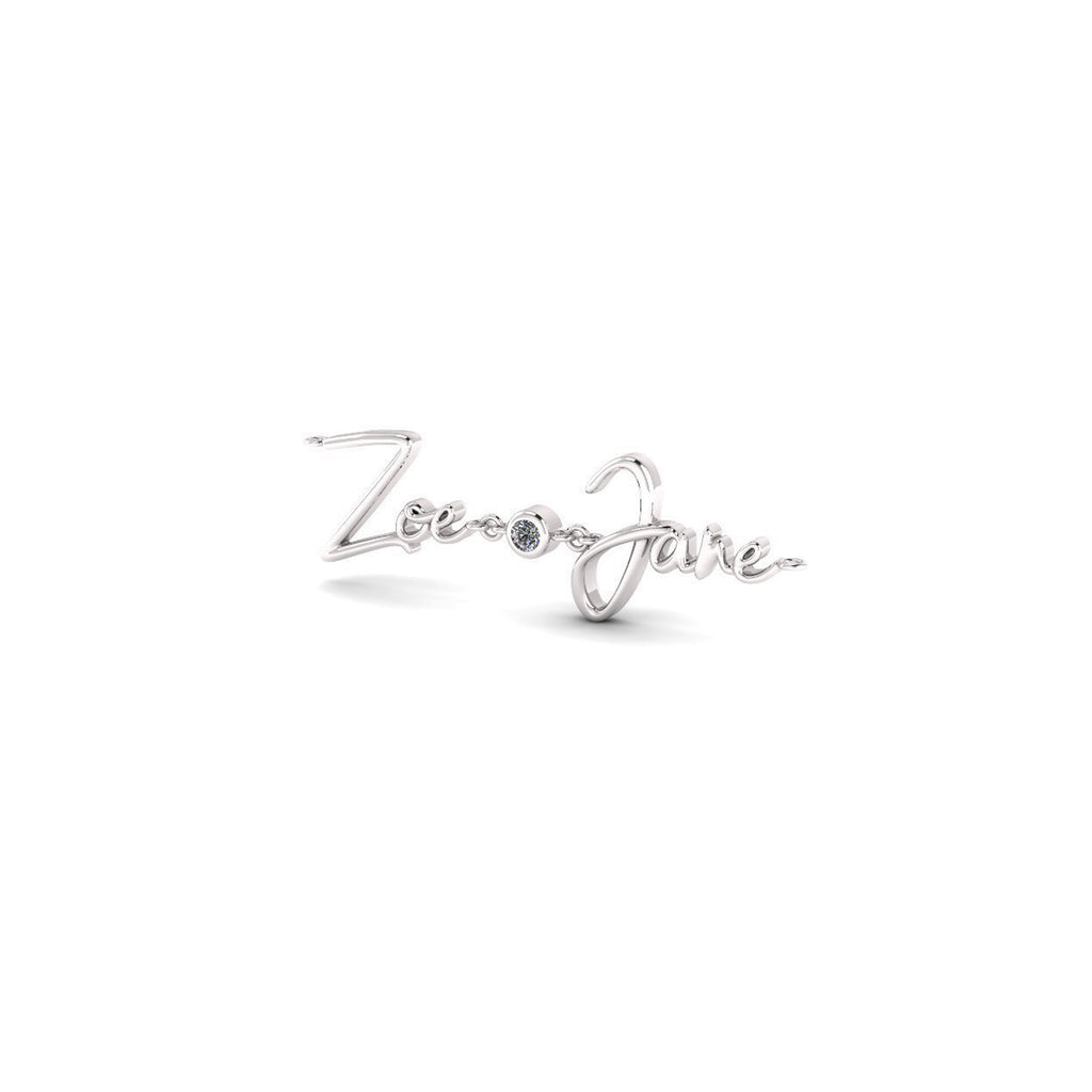 Sparkling Letters with Diamond 0.05-0.15 ct