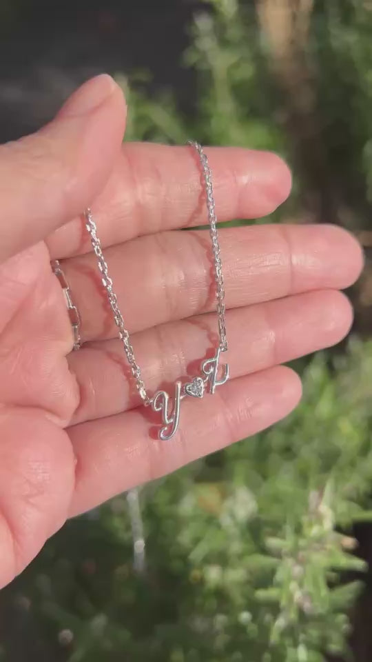 Sparkling Letters with Diamond 0.05-0.15 ct